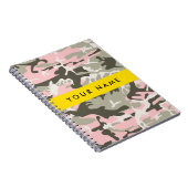 Roze en Groene Camouflage Jouw naam Personaliseren Notitieboek (Rechterzijde)