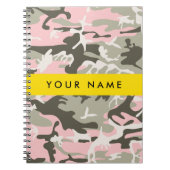 Roze en Groene Camouflage Jouw naam Personaliseren Notitieboek (Voorkant)