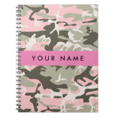 Roze en Groene Camouflage Jouw naam Personaliseren Notitieboek (Voorkant)