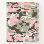 Roze en Groene Camouflage Jouw naam Personaliseren Notitieboek (Achterkant)