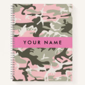 Roze en Groene Camouflage Jouw naam Personaliseren Notitieboek (Voorkant)