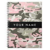 Roze en Groene Camouflage Jouw naam Personaliseren Notitieboek (Voorkant)