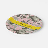 Roze en Groene Camouflage Jouw naam Personaliseren Papieren Bordje (Gekanteld)