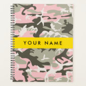 Roze en Groene Camouflage Jouw naam Personaliseren Planner (Voorkant)
