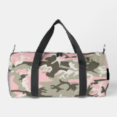 Roze en Groene Camouflage Jouw naam Personaliseren Plunjezak (Achterkant)