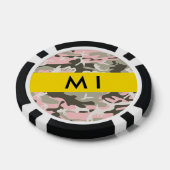Roze en Groene Camouflage Jouw naam Personaliseren Poker Chips (Enkel)