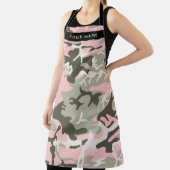 Roze en Groene Camouflage Jouw naam Personaliseren Schort (Insitu)