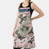 Roze en Groene Camouflage Jouw naam Personaliseren Schort (Insitu)