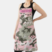 Roze en Groene Camouflage Jouw naam Personaliseren Schort (Insitu)