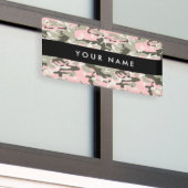 Roze en Groene Camouflage Jouw naam Personaliseren Spandoek (Buitenkant Gebouw)