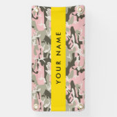 Roze en Groene Camouflage Jouw naam Personaliseren Spandoek (Verticaal)
