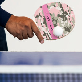 Roze en Groene Camouflage Jouw naam Personaliseren Tafeltennisbatje