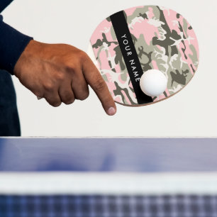 Roze en Groene Camouflage Jouw naam Personaliseren Tafeltennisbatje