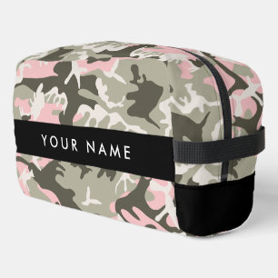 Roze en Groene Camouflage Jouw naam Personaliseren Toilettasje