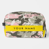 Roze en Groene Camouflage Jouw naam Personaliseren Toilettasje (Voorkant)