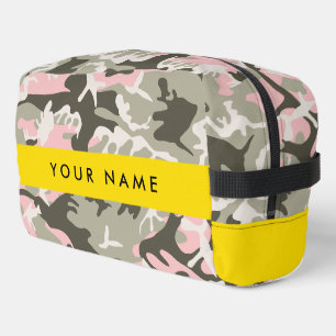 Roze en Groene Camouflage Jouw naam Personaliseren Toilettasje