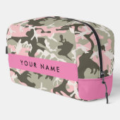 Roze en Groene Camouflage Jouw naam Personaliseren Toilettasje (Rechterhoek)
