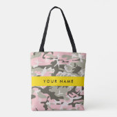 Roze en Groene Camouflage Jouw naam Personaliseren Tote Bag (Achterkant)