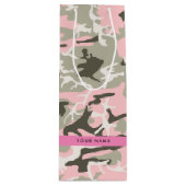 Roze en Groene Camouflage Jouw naam Personaliseren Wijn Cadeautas (Voorkant)