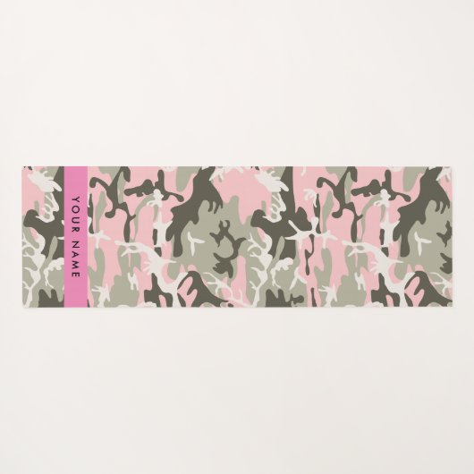 Roze en Groene Camouflage Jouw naam Personaliseren Yogamat (Achterkant (horizontaal))