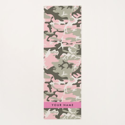 Roze en Groene Camouflage Jouw naam Personaliseren Yogamat (Achterkant)