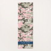 Roze en Groene Camouflage Jouw naam Personaliseren Yogamat (Achterkant)