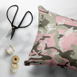 Roze en groene camouflage, leger, leger accent kussen