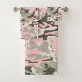 Roze en groene camouflage, leger, leger bad handdoek (Insitu)