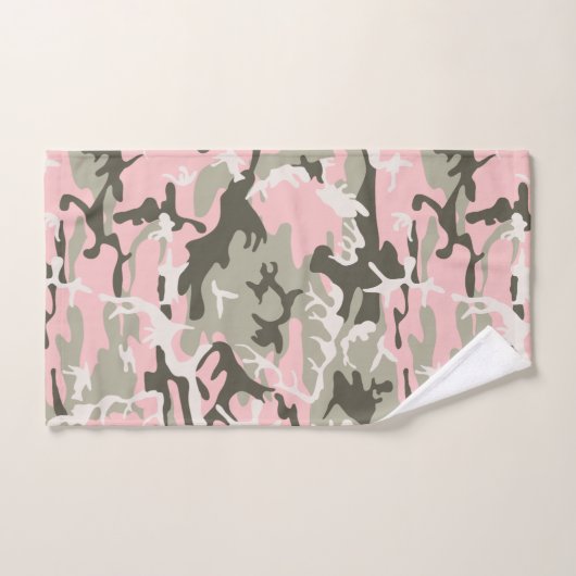 Roze en groene camouflage, leger, leger bad handdoek (Handdoek)