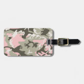 Roze en groene camouflage, leger, leger bagagelabel (Voorkant horizontaal)