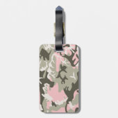 Roze en groene camouflage, leger, leger bagagelabel (Achterkant verticaal)