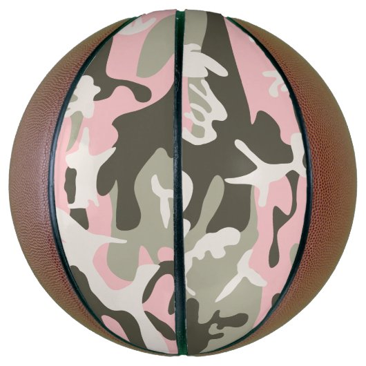 Roze en groene camouflage, leger, leger basketbal (Verticaal)