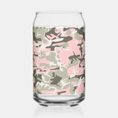 Roze en groene camouflage, leger, leger blikvorm glas (Voorkant)
