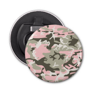 Roze en groene camouflage, leger, leger button flesopener