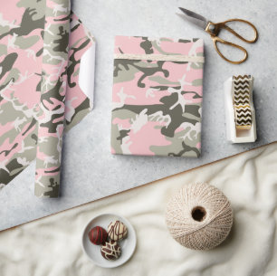 Roze en groene camouflage, leger, leger cadeaupapier