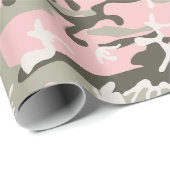 Roze en groene camouflage, leger, leger cadeaupapier (Rol Hoek)