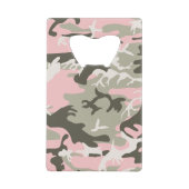 Roze en groene camouflage, leger, leger creditkaart flessenopener (Voorkant)