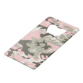 Roze en groene camouflage, leger, leger creditkaart flessenopener (Achterkant Gekanteld)
