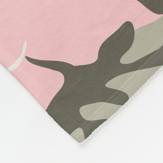 Roze en groene camouflage, leger, leger fleece deken (Hoek)