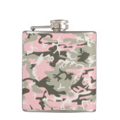Roze en groene camouflage, leger, leger heupfles (Voorkant)