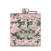 Roze en groene camouflage, leger, leger heupfles (Achterkant)