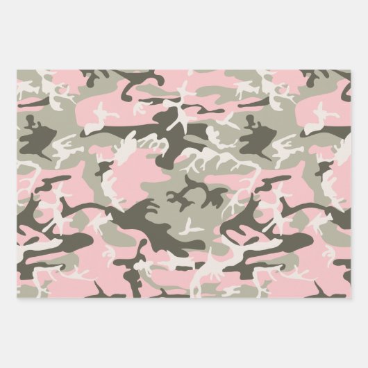 Roze en groene camouflage, leger, leger inpakpapier vel (Voorkant 3)