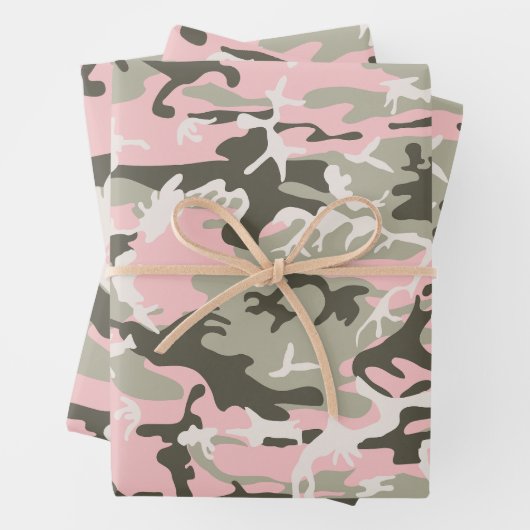 Roze en groene camouflage, leger, leger inpakpapier vel (In situ)
