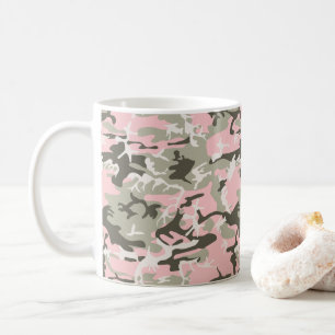 Roze en groene camouflage, leger, leger koffiemok
