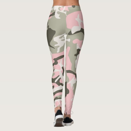 Roze en groene camouflage, leger, leger leggings (Achterkant)