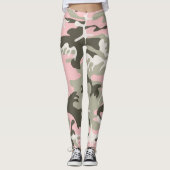 Roze en groene camouflage, leger, leger leggings (Voorkant)
