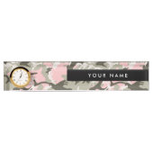 Roze en groene camouflage, leger, leger naambordje (Voorkant)