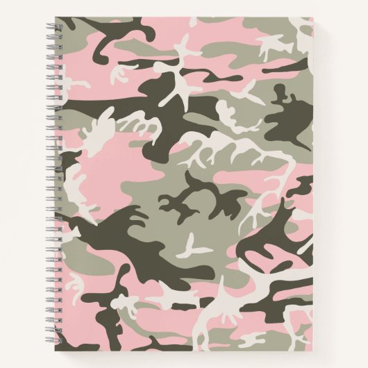 Roze en groene camouflage, leger, leger notitieboek (Voorkant)