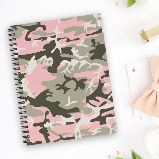 Roze en groene camouflage, leger, leger notitieboek