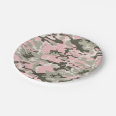 Roze en groene camouflage, leger, leger papieren bordje (Gekanteld)